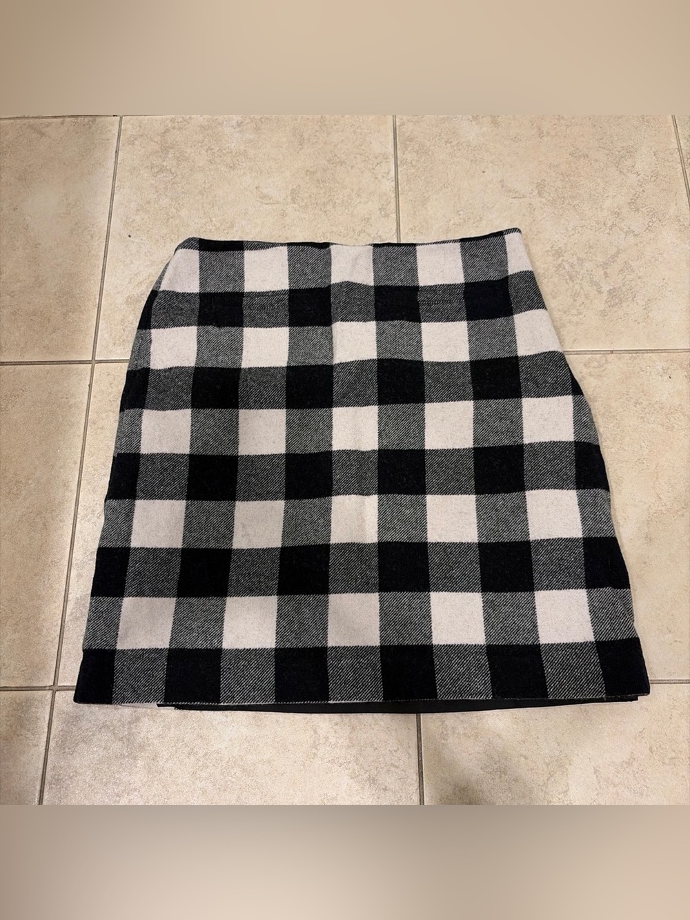 Talbots Black and White‎ Buffalo Plaid Mini Skirt